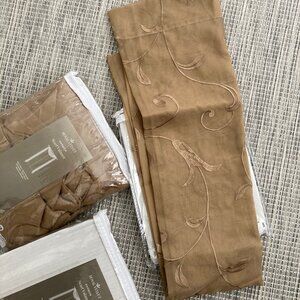 Royal Velvet  Fawn 2 Scarfs & Curtain Panels 50 'X 84" & 50" x 216"